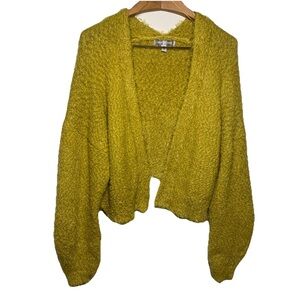 Urban Outfitters Chartreuse Slouchy Fuzzy Grunge Cardigan Women’s Size Medium